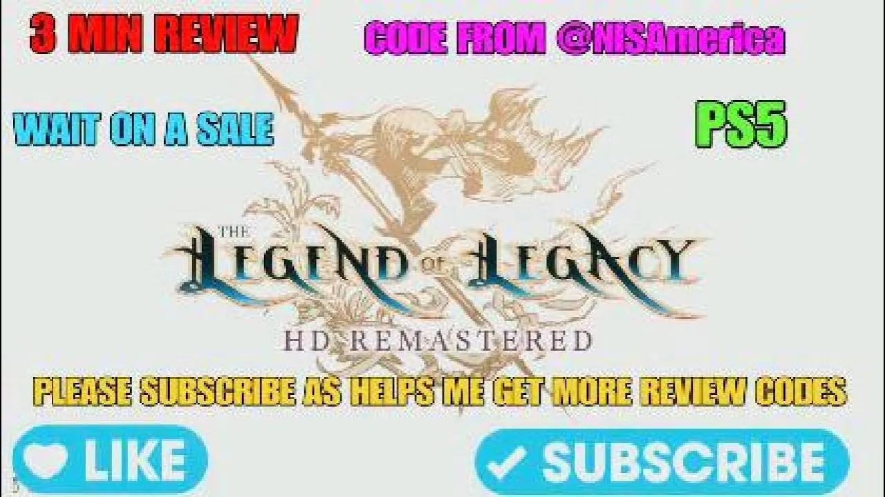 Vido-Test de The Legend of Legacy HD Remastered par GRIMREAPERSAGE